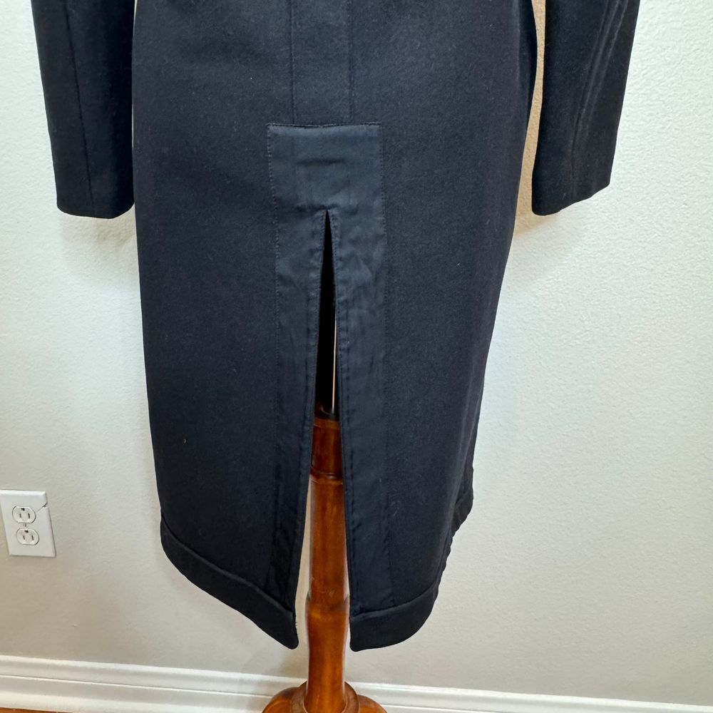 ALL SAINTS Bound Nesi Coat SMALL Italian Wool Blend Navy Midi Pockets Office - Picture 8 of 12